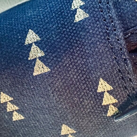 Keds navy lace up sneakers with gold print. - Picture 4 of 7